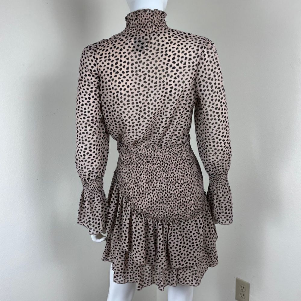 Hello Molly Don't Take It Personal Size S Smock Ruffle Tier Animal Mini Dress - Picture 10 of 17